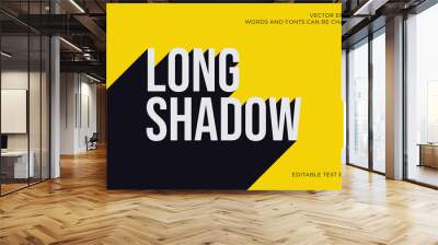 Editable Long Shadow EPS Vector Text Effect. This design utilizes long shadow techniques to create a visually striking and modern appearance for text in vector. The shadows add depth and dimension. Wall mural