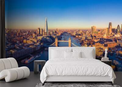 aerial view of london and the river thames Wall mural