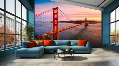 The Golden Gate Bridge at Sunset, San Francisco , CA Wall mural