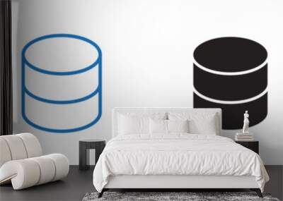 Database icon Vector set outline Wall mural