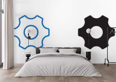 Settings icon Vector set outline Wall mural