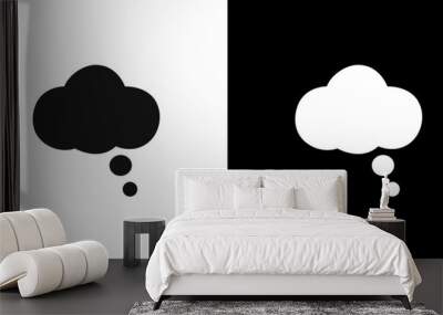 Thinking bubble icon Flat line illustration Wall mural