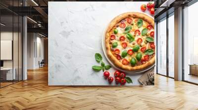 Tasty pizza with fresh ingredients Wall mural