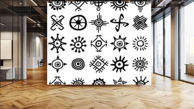 Collection of sun symbols Wall mural