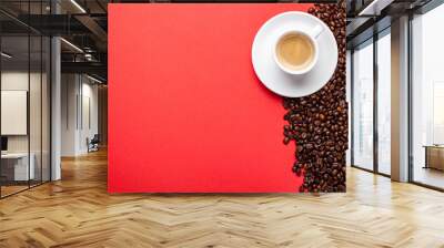 Coffee on red Wall mural