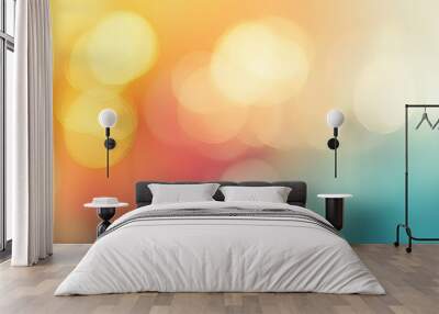 An abstract blur background featuring soft bokeh lights in vibrant colors, ideal for artistic and atmospheric designs. Wall mural