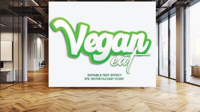 3d eat vegan editable text effect Wall mural