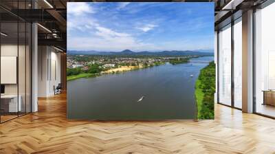 Aerial view of Hue city, Vietnam. Beauty Huong river in Hue City, Vietnam. Wall mural