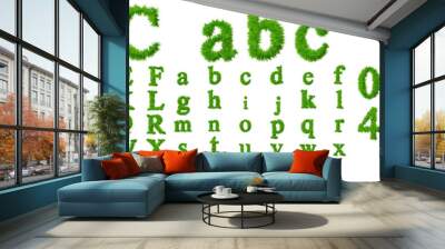 Conceptual green grass font Wall mural