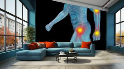 Conceptual human pain anatomy Wall mural