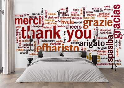 Conceptual thank you word cloud Wall mural