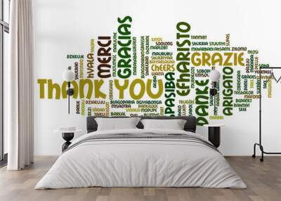 Conceptual thank you word cloud Wall mural