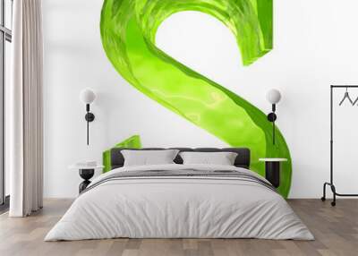 High resolution green glass font isolated Wall mural