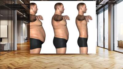 Human man fat and slim concept isolated Wall mural