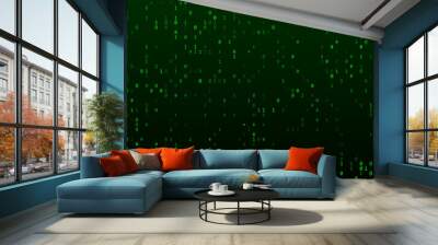 A stream of binary code on the screen. computer binary numbers Wall mural