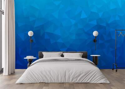 Modern dark blue abstract textured polygonal mosaic background. Geometric texture background in origami style. Wall mural