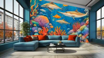 LIFE IN THE CORAL Wall mural