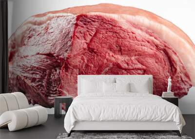 Isolated raw uncooked beef fillet pulp meat on white Wall mural