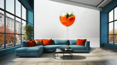 Sweet appetizing aperol spritz fruit cocktail Wall mural