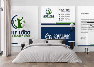 Modern Golf Logo Vector Element , Sport Golf Logo Vector , Business Card and Letterhead Wall mural