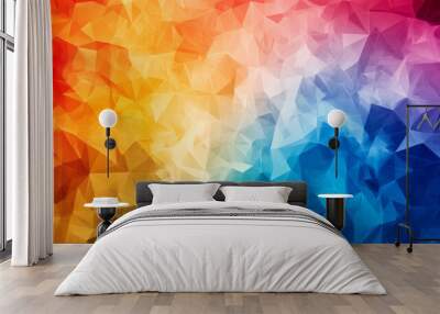 A colorful, abstract background made up of triangles. It's perfect for adding a modern touch to your business designs. Wall mural