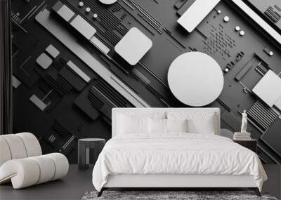 A modern, gray design featuring AI shapes. It's perfect for promoting smart technology and innovative ideas. Wall mural