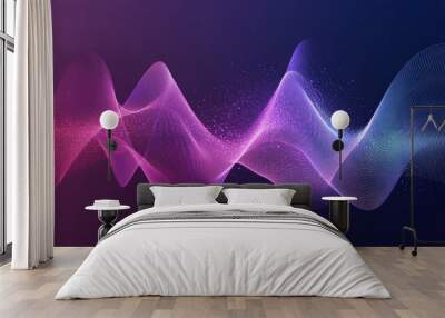 Abstract digital music equalizer. Sound wave design element. Vector depiction of spoken sound waves. AI assistant voice visualization. Wall mural