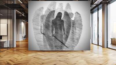 angel with a sword Wall mural