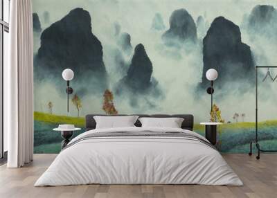 Chinese mountain landscape Wall mural