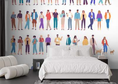 Big different people  character design set illustration. Social life Wall mural