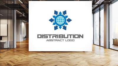 abstract logo for business company. corporate identity design element. technology, industrial, logis Wall mural