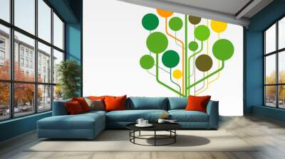 Growth tree concept for communication, eco, social media Wall mural