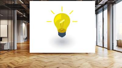 light bulb, idea isometric flat icon. 3d vector colorful illustration. Pictogram isolated on white background Wall mural