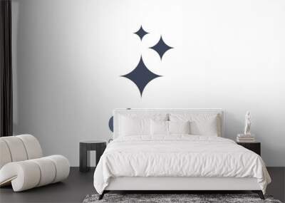 Sparkle star, fresh creative symbol concept. Lightning, astronomy, glare, cleaning company abstract business logo. Housekeep, shine, cleaner icon Wall mural