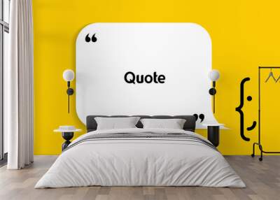 White speech bubble shape and smile on yellow background. Empty space for creative quote, comment, motivational text, quotation, message. Vector frame template. Modern design element. Wall mural