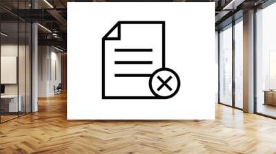 Copy icon, signs icon with cancel sign icon in outline style on white background, Copy icon and close, delete, remove symbol, Vector illustration Wall mural