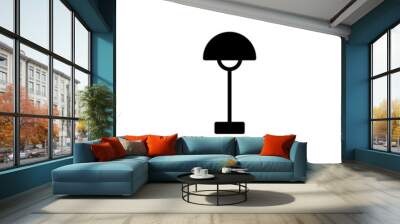 Lamp icon in black flat glyph, filled style isolated on white background Wall mural