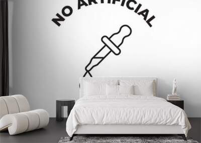 No artificial colours label icon in black line style icon, style isolated on white background Wall mural