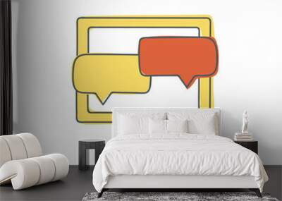 Online Discussion icon in color icon, isolated on white background  Wall mural