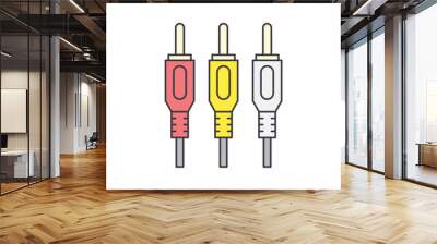 RCA cable icon in color, isolated on white background  Wall mural