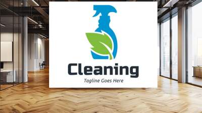 Set of Home Cleaning Services Logo Design Vector. Clean spray logo design. Wall mural