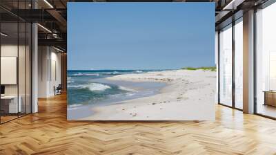 Tropical ocean beach landscape scene. Beautiful scenic tourist travel destination location. Relaxing Gulf Coast seaside beaches. Wall mural