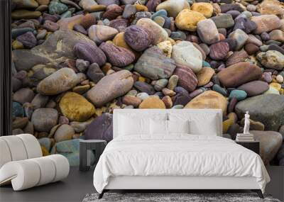 Colorful stone with different shape and size. natural texture background Wall mural