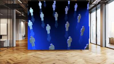 serie3d - multitude personne Wall mural