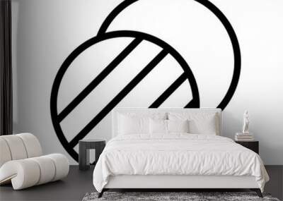 Overlapping Circles Icon Ideal for Venn Diagram and Comparison Themes Wall mural