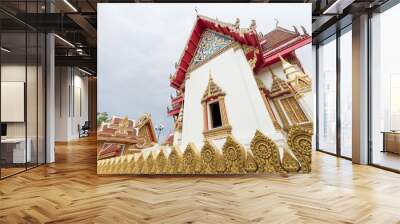 The chapel of Wat Buraparam in Surin Thailand Wall mural