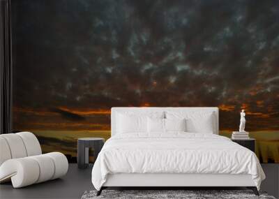 beautiful yellow cloud at sunset Wall mural