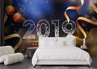 2019 New Year Greetings Wall mural