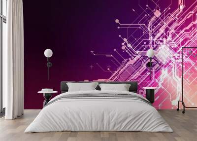 hi tech circuits fantastic absract background cyberpunk cyber pay Wall mural