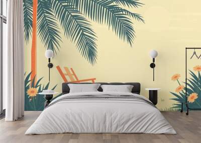 retro vintage sunset background Wall mural